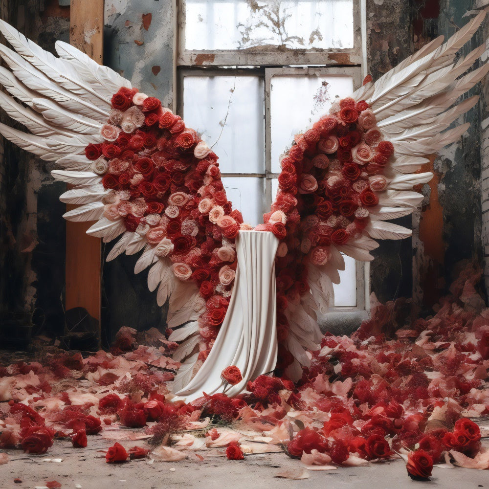 Toile de Fond pour la Fête des Mères Ailes d'Ange Divines Roses GQ2-130