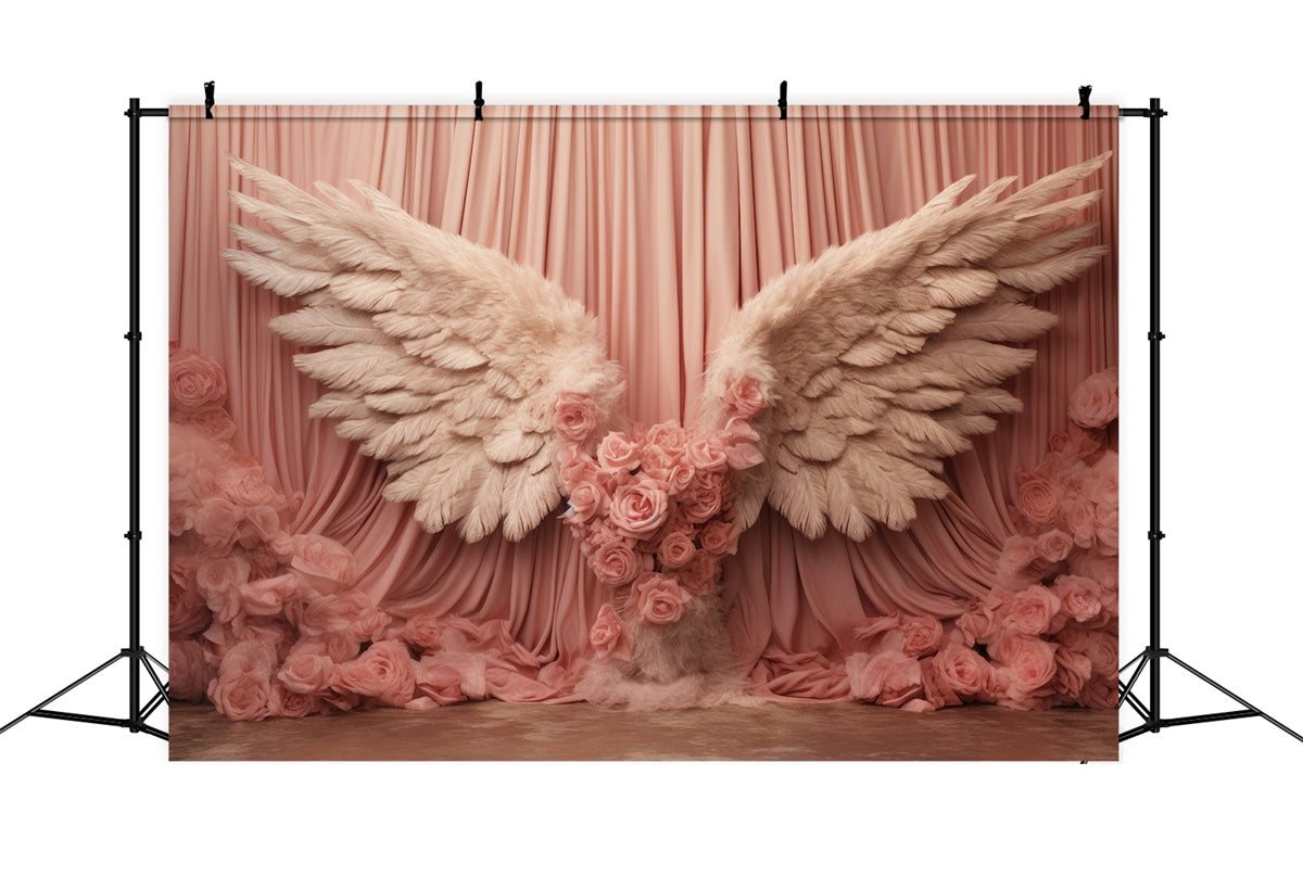 Toile de Fond pour la Fête des Mères Ailes d'Ange Rose Fleur de Cerisier GQ2-132