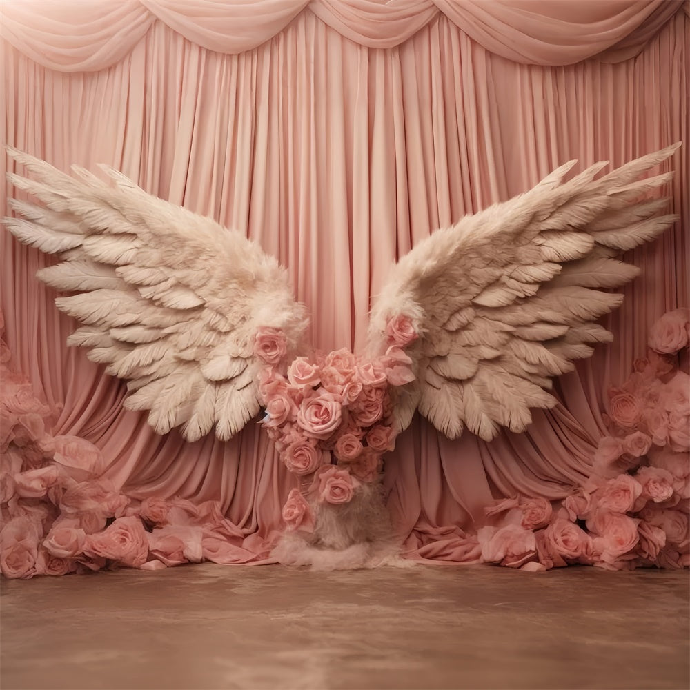 Toile de Fond pour la Fête des Mères Ailes d'Ange Rose Fleur de Cerisier GQ2-132
