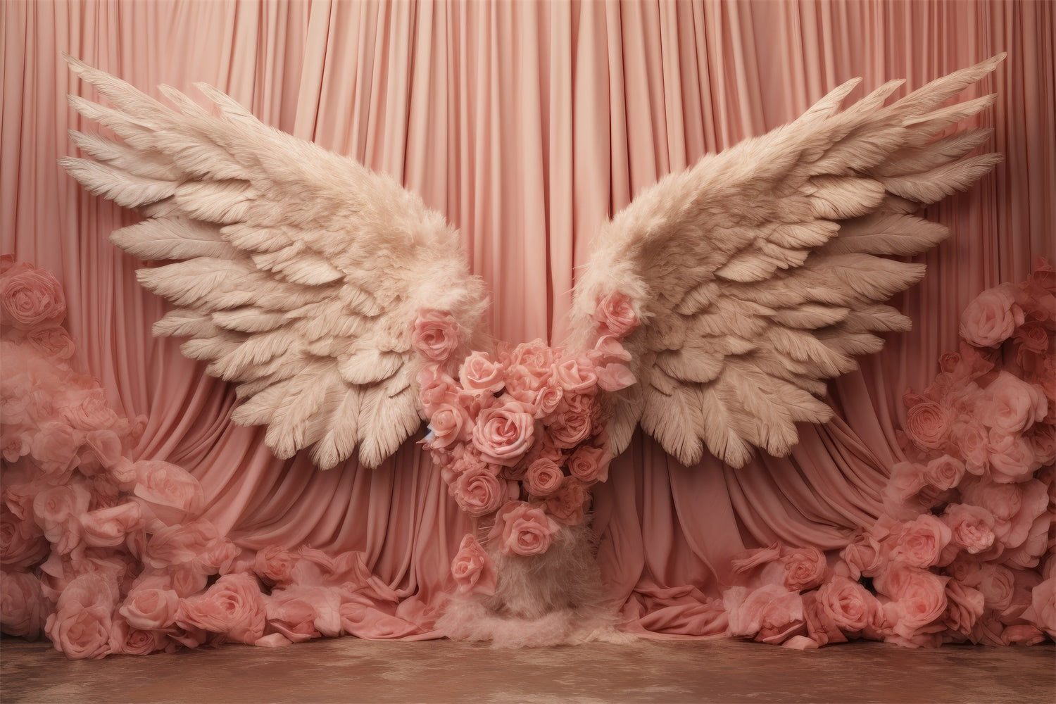 Toile de Fond pour la Fête des Mères Ailes d'Ange Rose Fleur de Cerisier GQ2-132