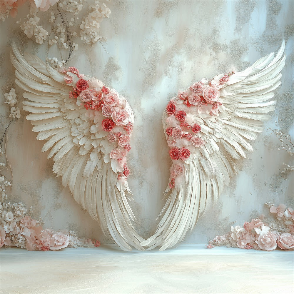 Toile de Fond Fête des Mères Ailes d'Ange Élégantes Roses GQ2-133