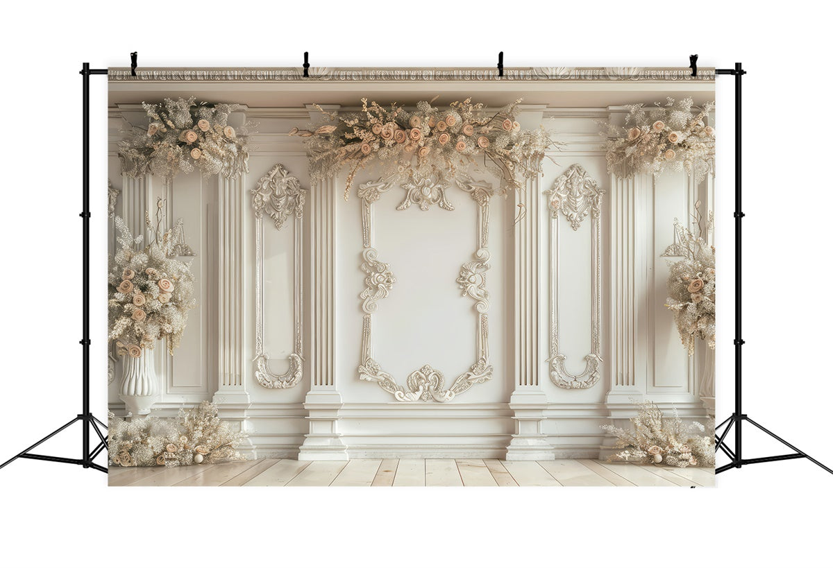 Toile de Fond Fête des Mères Mur Floral Orné Élégant GQ2-142