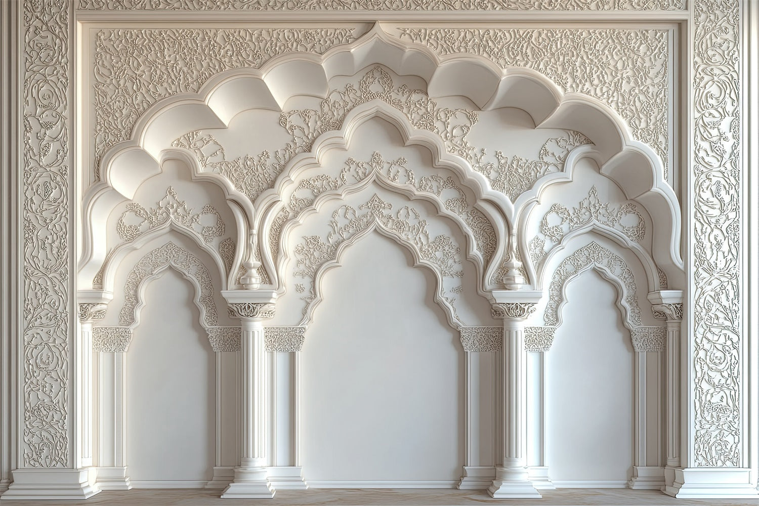 Toiles de Fond Fête des Mères Arche Ornée Sculptée Florale GQ2-143
