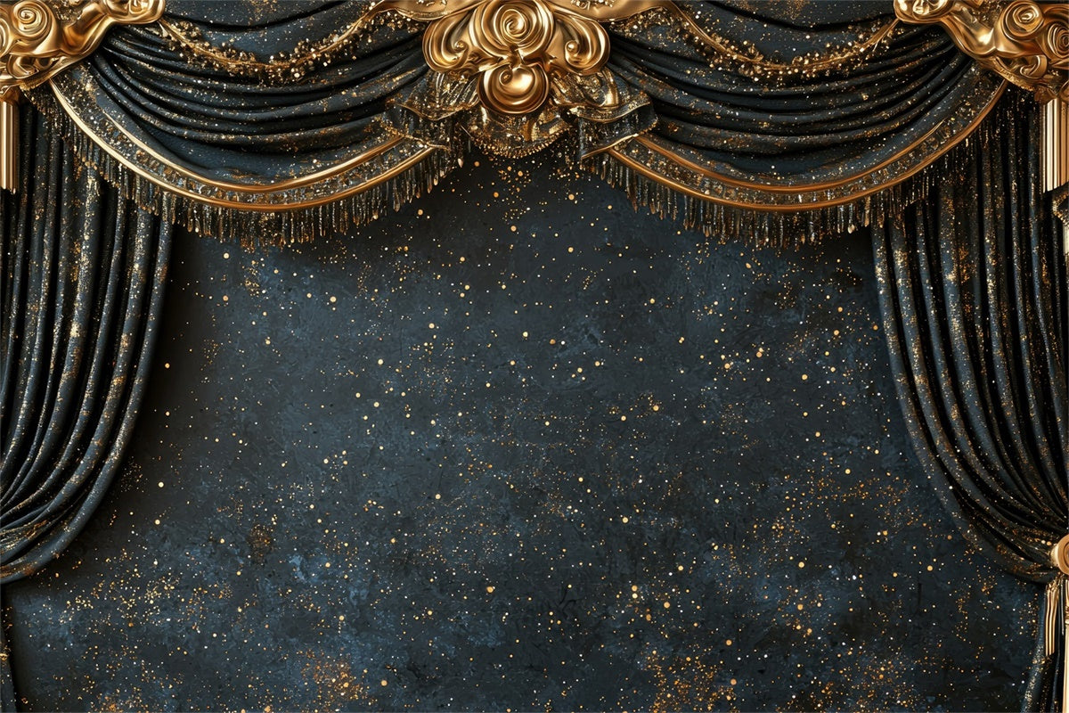 Toiles de Fond Fête des Mères Rideaux en Velours Doré Luxueux GQ2-147