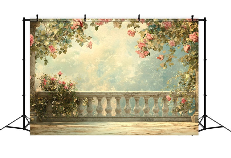 Toile de Fond Fête des Mères Arche Rose Rêveuse Ciel Doux GQ2-151