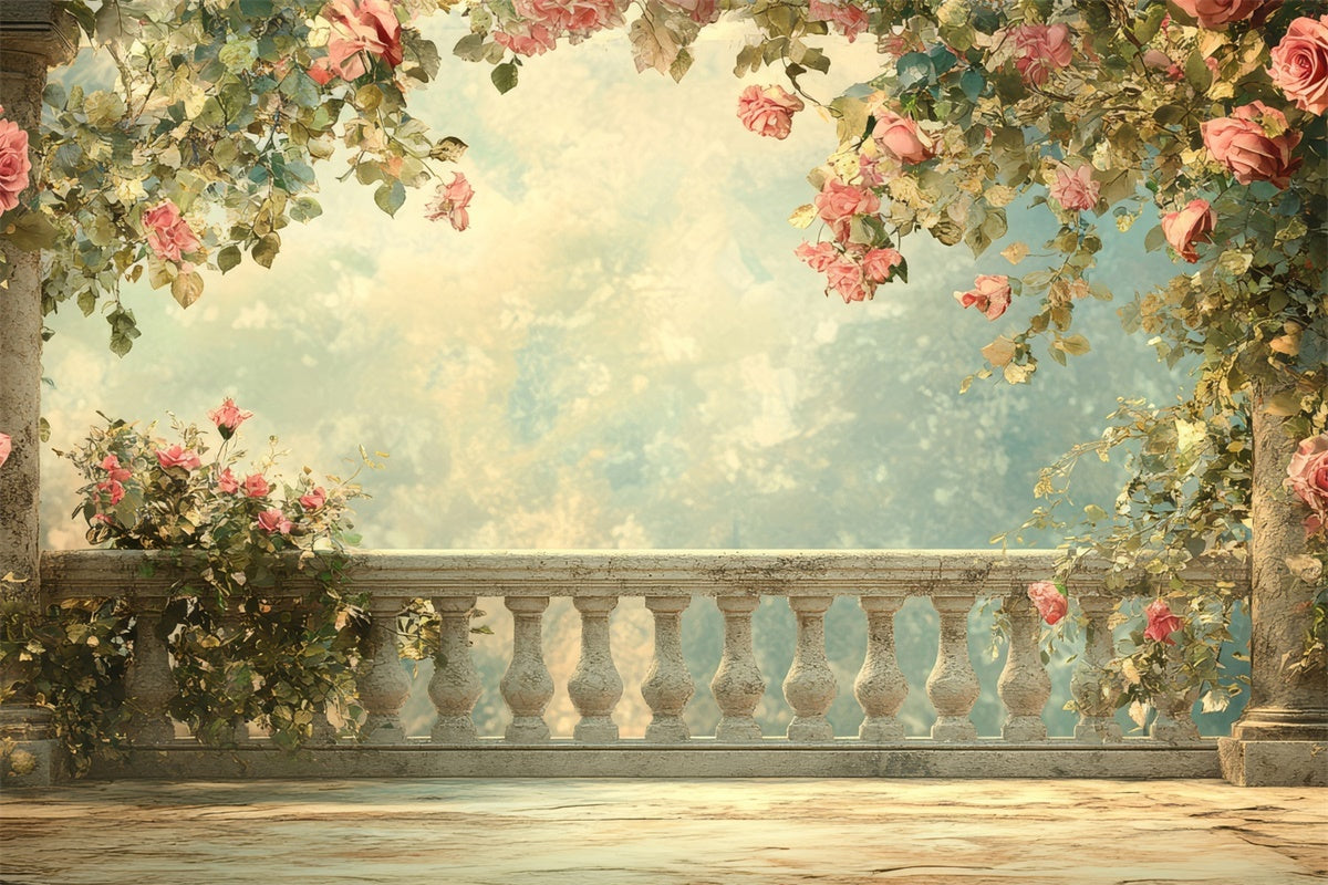 Toile de Fond Fête des Mères Arche Rose Rêveuse Ciel Doux GQ2-151