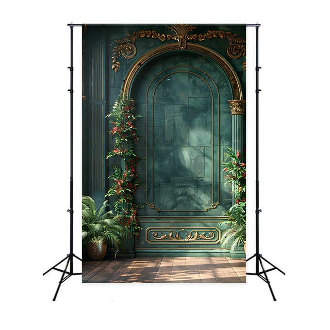 Toile de Fond Joyeuse Fête des Mères Mur Vert Opulent Plantes GQ2-152