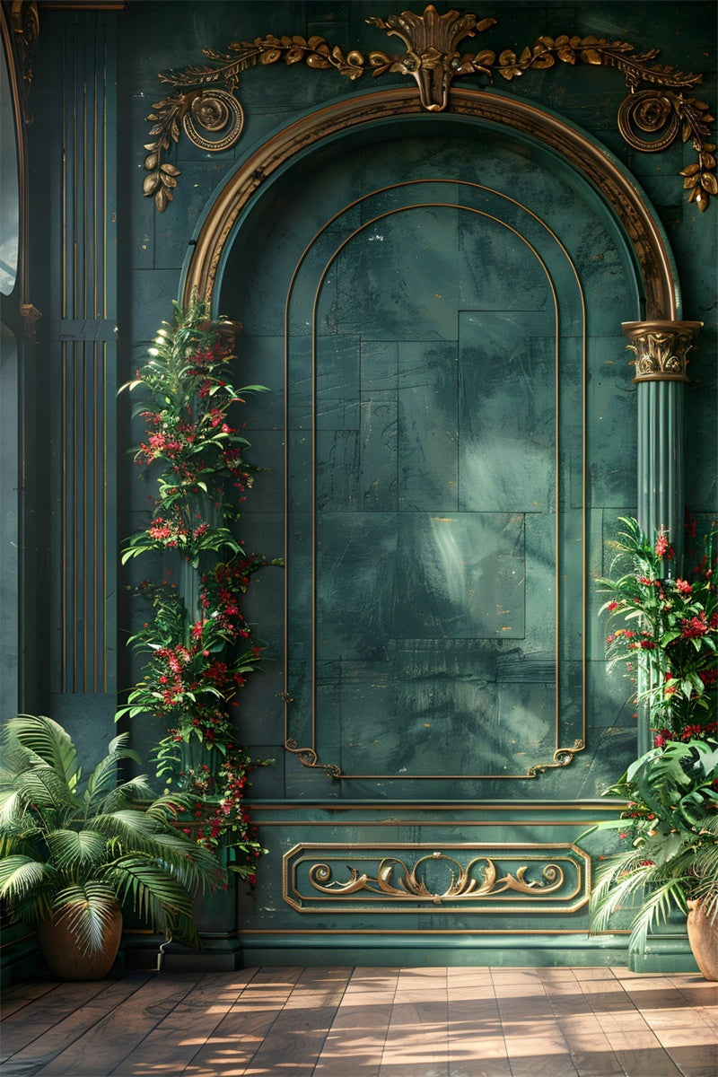 Toile de Fond Joyeuse Fête des Mères Mur Vert Opulent Plantes GQ2-152