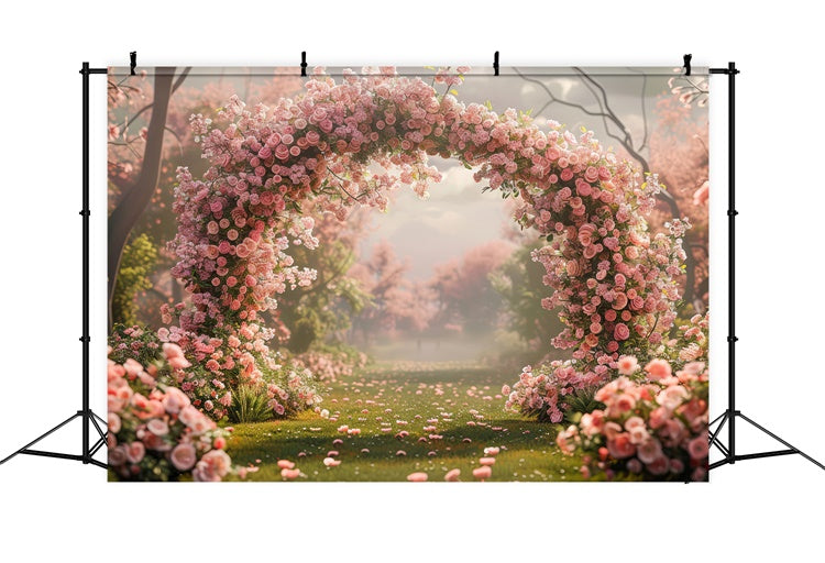 Toile de Fond Fête des Mères Arche de Jardin Rose Tranquille GQ2-154