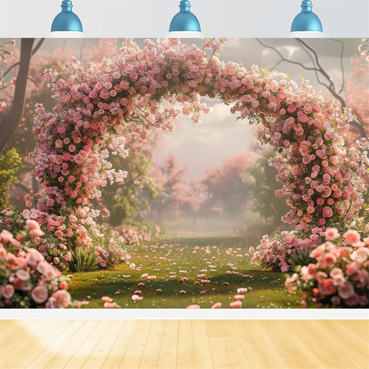 Toile de Fond Fête des Mères Arche de Jardin Rose Tranquille GQ2-154