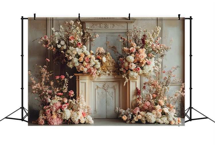 Toiles de Fond Photo Fête des Mères Chemin Fleuri de Roses GQ2-159