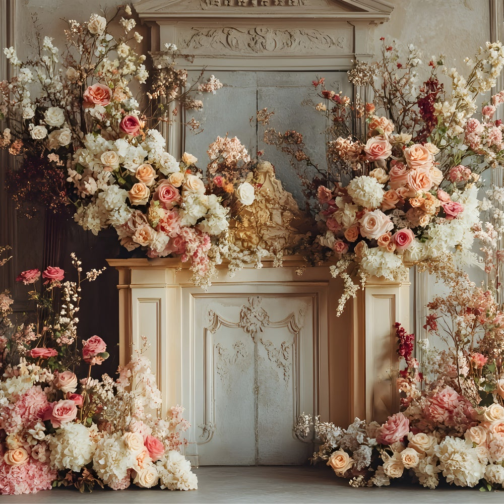 Toiles de Fond Photo Fête des Mères Chemin Fleuri de Roses GQ2-159