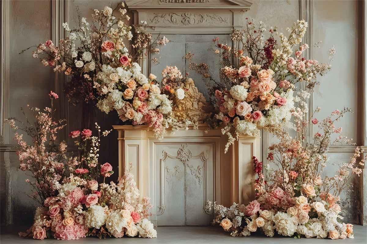 Toiles de Fond Photo Fête des Mères Chemin Fleuri de Roses GQ2-159