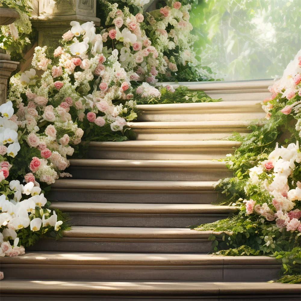 Toile de fond Fête des Mères Escalier Floral de Rêve avec Orchidées GQ2-167