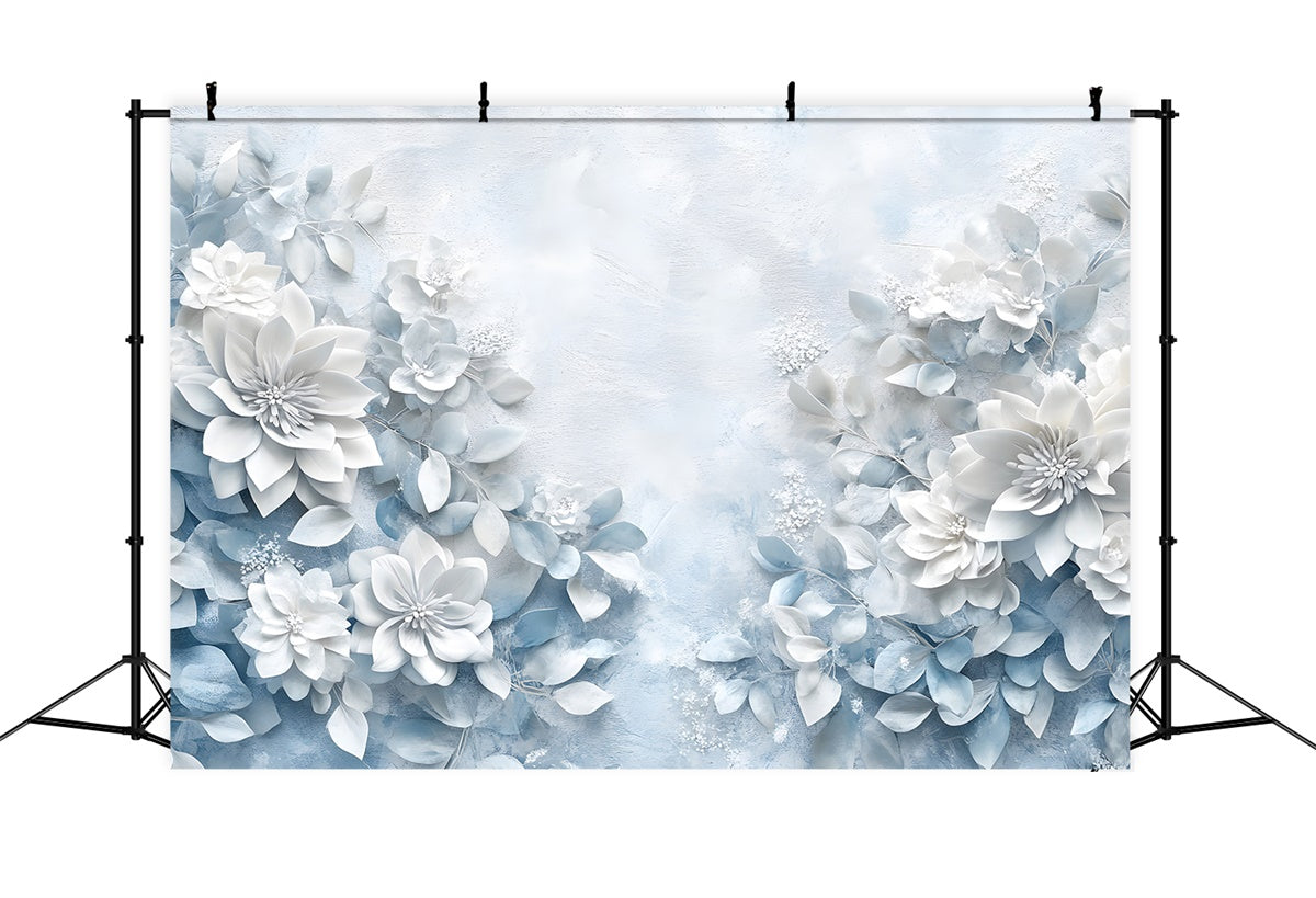 Toile de fond Pour la Fête des Mères Élégante Fleur Blanche Bleue GQ2-174