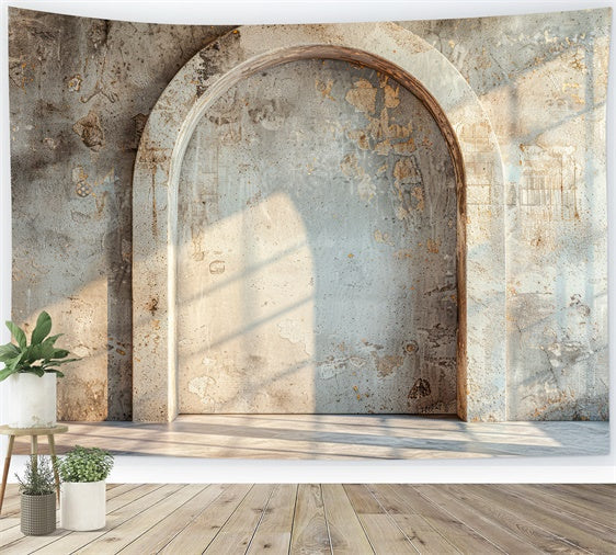 Toile de fond Photo Fête des Mères Arche en Pierre Rustique Sous la Lumière du Soleil GQ2-180