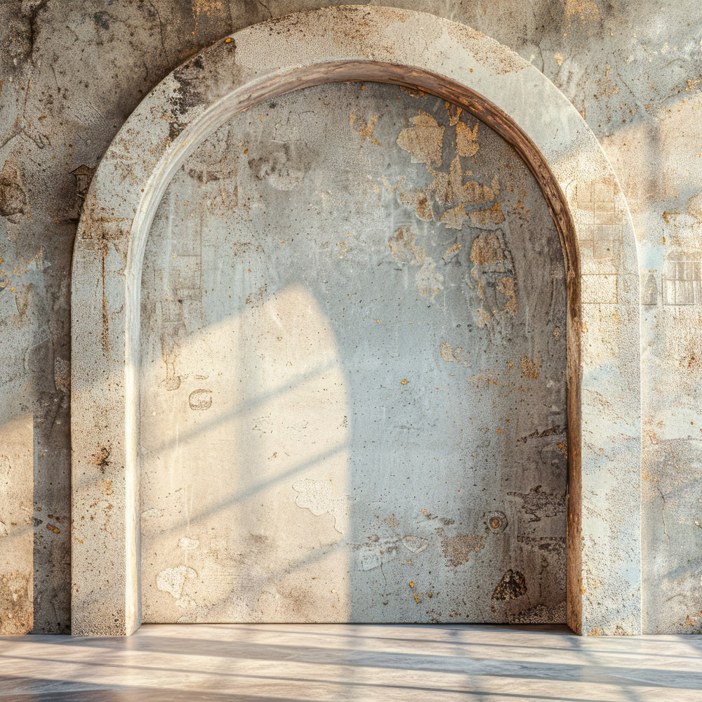 Toile de fond Photo Fête des Mères Arche en Pierre Rustique Sous la Lumière du Soleil GQ2-180