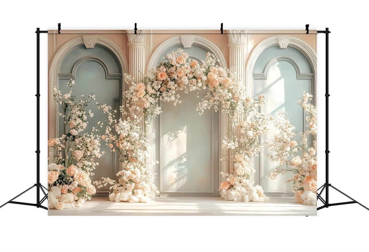 Toile de fond Fête des Mères Arche en Soleil Crème Florale GQ2-184