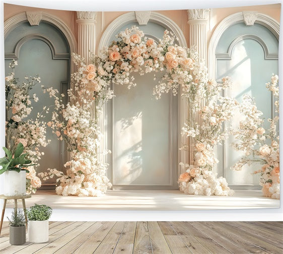Toile de fond Fête des Mères Arche en Soleil Crème Florale GQ2-184