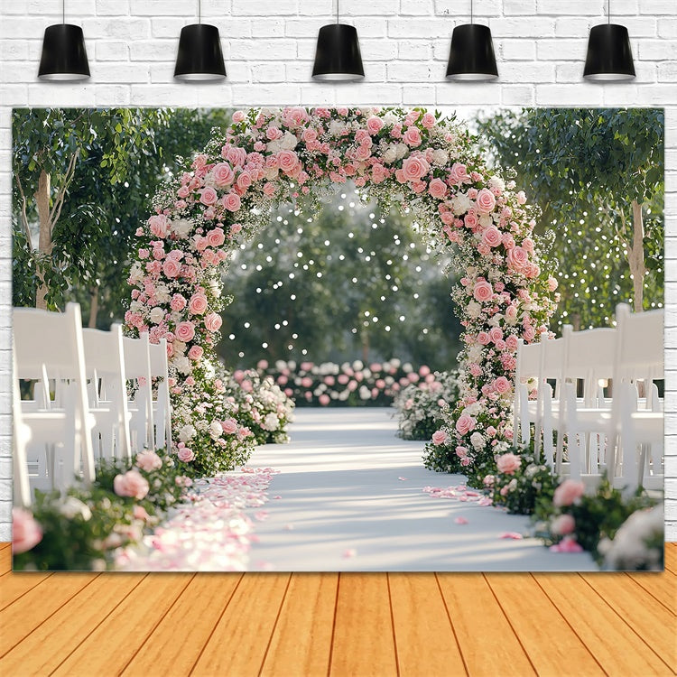 Toile de fond Pour la Fête des Mères Arche Rose Pastel Romantique GQ2-187