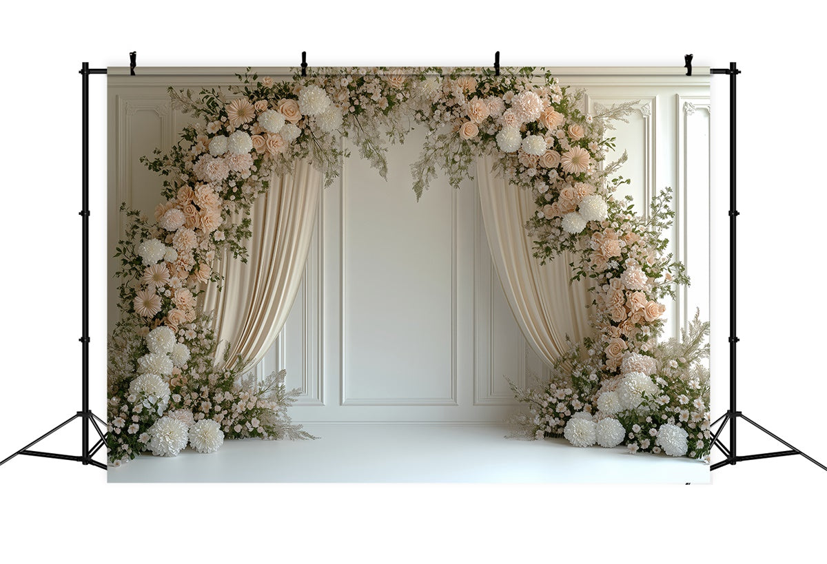 Toile de fond Photo Fête des Mères Arche Élégante de Rose Crème GQ2-199