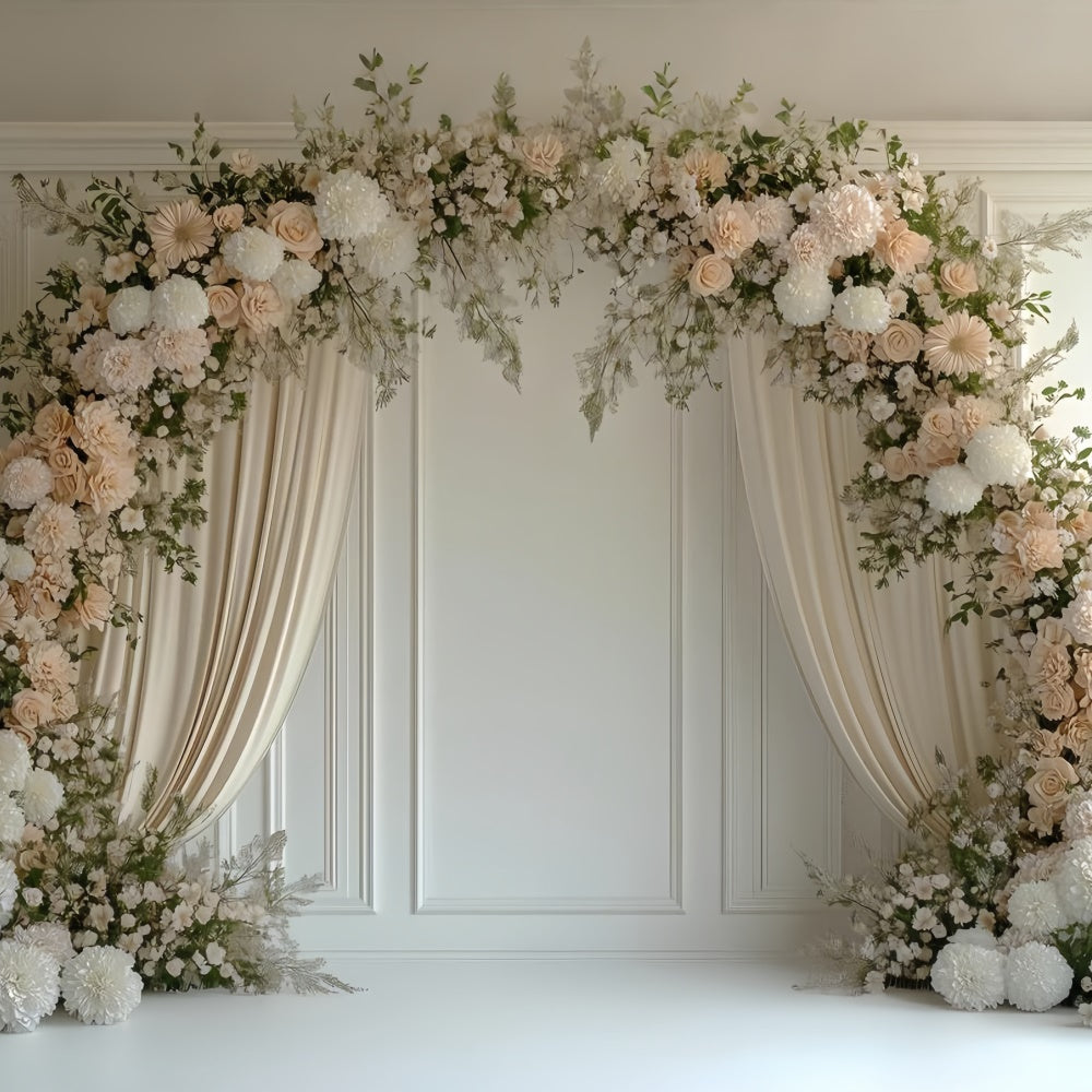 Toile de fond Photo Fête des Mères Arche Élégante de Rose Crème GQ2-199