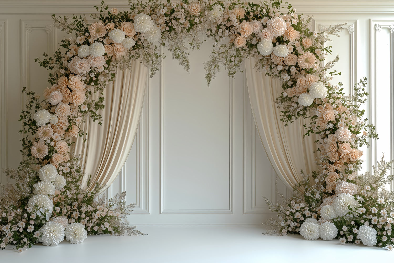 Toile de fond Photo Fête des Mères Arche Élégante de Rose Crème GQ2-199