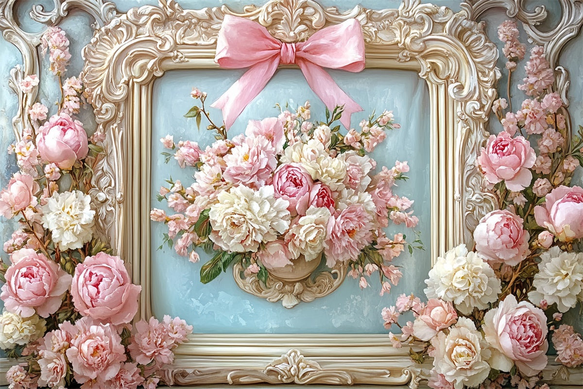 Toile de fond Fête des Mères Bouquet Floral Élégant Cadre GQ2-202