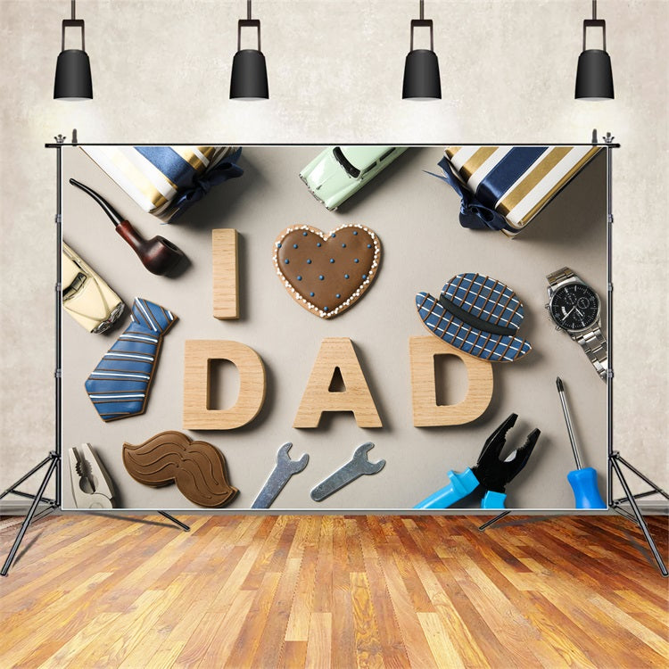 Toile de fond Fête des Pères Meilleur Papa Ensemble d’Outils GQ2-208