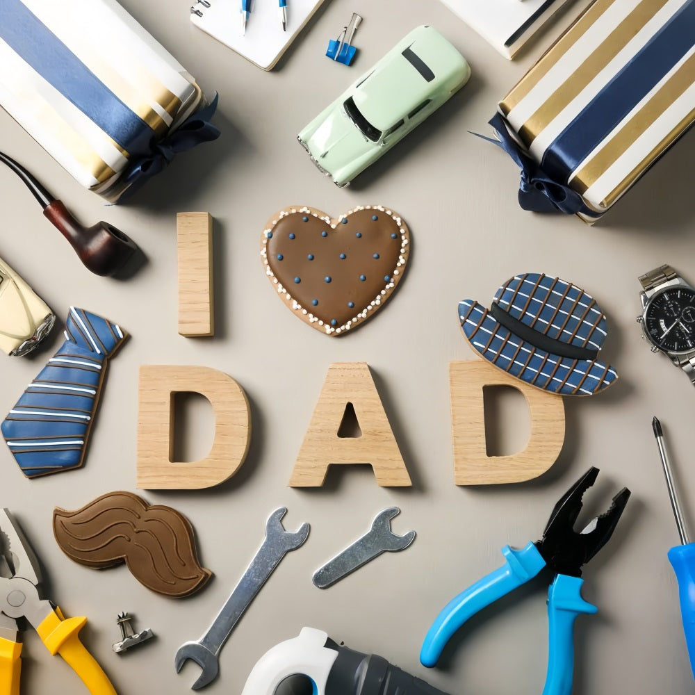 Toile de fond Fête des Pères Meilleur Papa Ensemble d’Outils GQ2-208