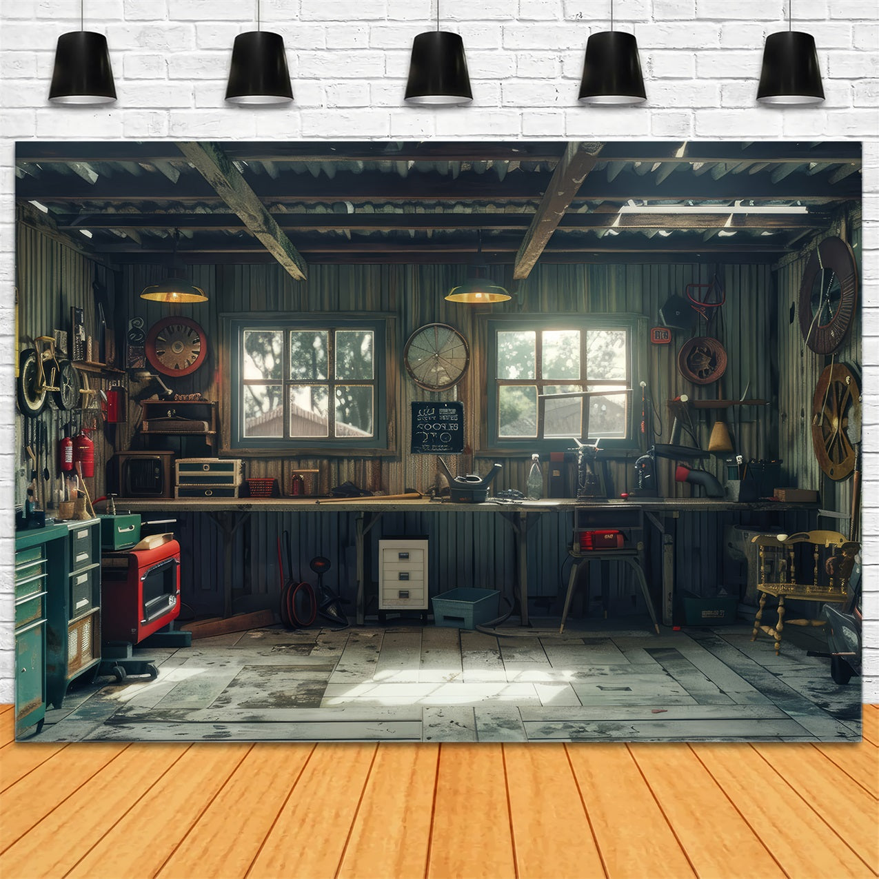 Toile de fond Pour Fête des Pères Outils Rétro Artisanat GQ2-218