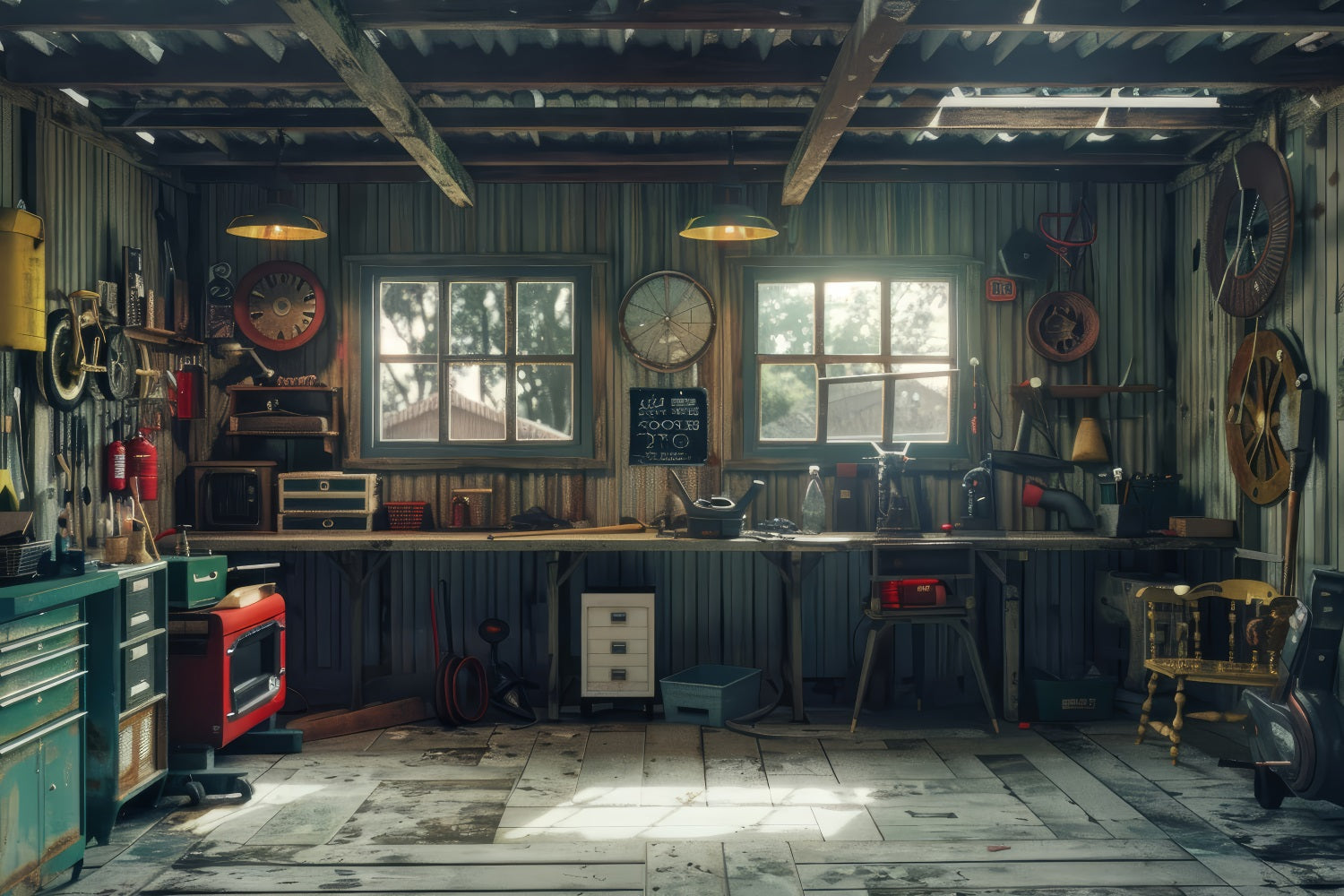 Toile de fond Pour Fête des Pères Outils Rétro Artisanat GQ2-218