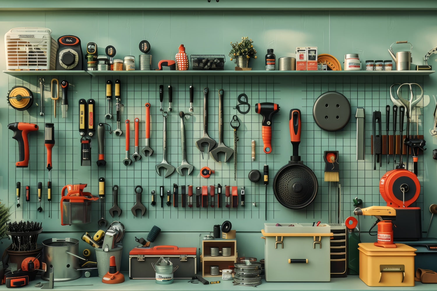 Toile de fond Fête des Pères Photobooth Établi Outils GQ2-226