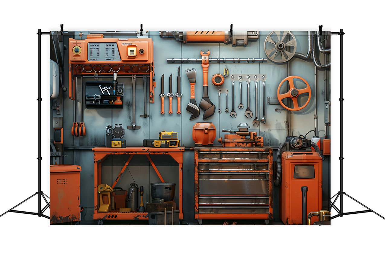 Toile de fond Fête des Pères Atelier Réparation Établi GQ2-228