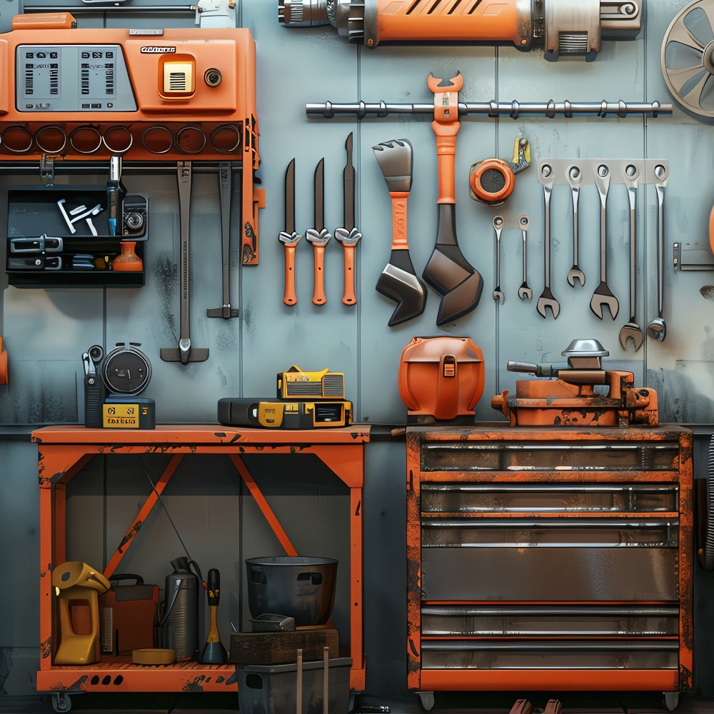 Toile de fond Fête des Pères Atelier Réparation Établi GQ2-228