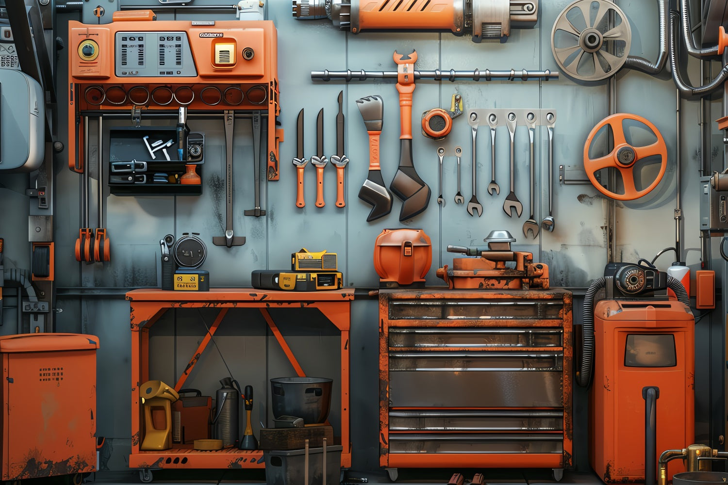 Toile de fond Fête des Pères Atelier Réparation Établi GQ2-228