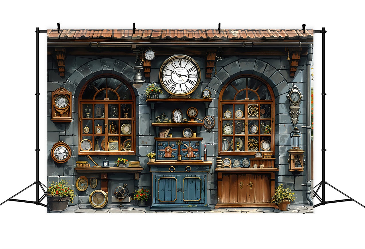 Toile de fond Joyeuse Fête des Pères Boutique Horlogerie Antique GQ2-229