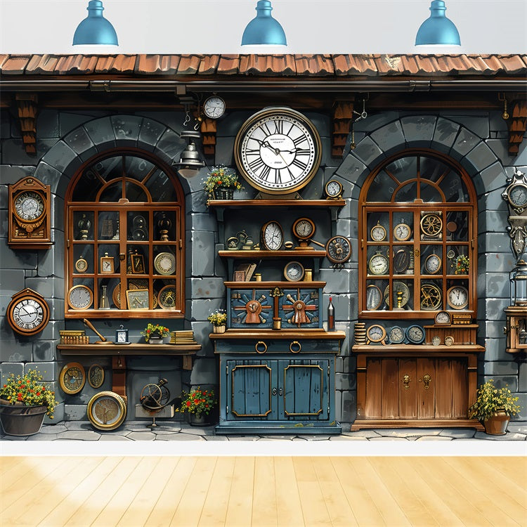 Toile de fond Joyeuse Fête des Pères Boutique Horlogerie Antique GQ2-229