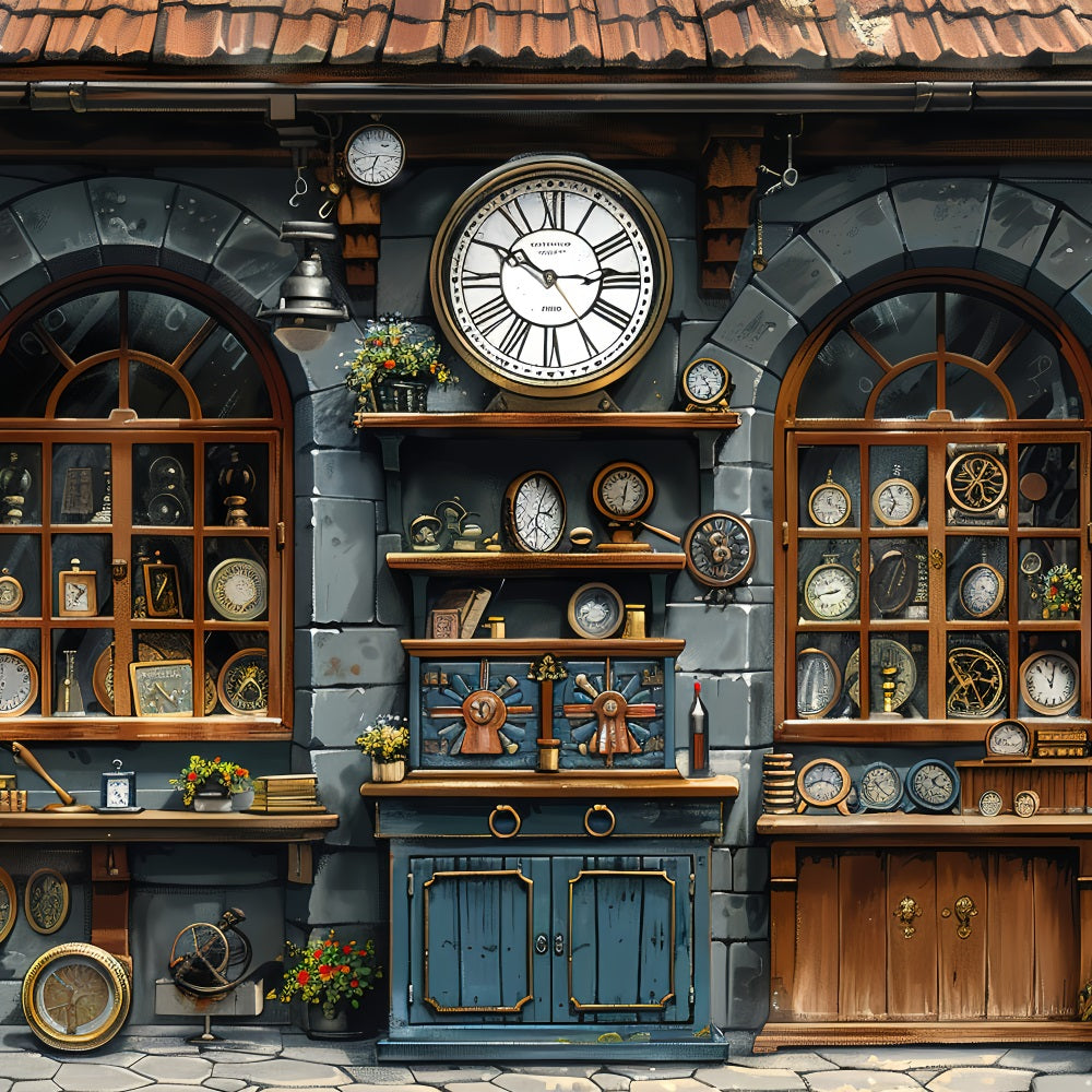 Toile de fond Joyeuse Fête des Pères Boutique Horlogerie Antique GQ2-229