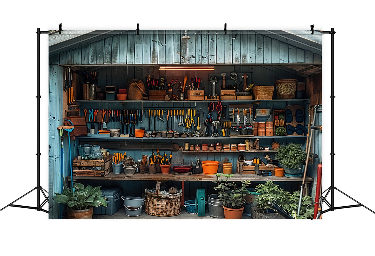 Toile de fond Fête des Pères Établi en Bois Outils GQ2-230