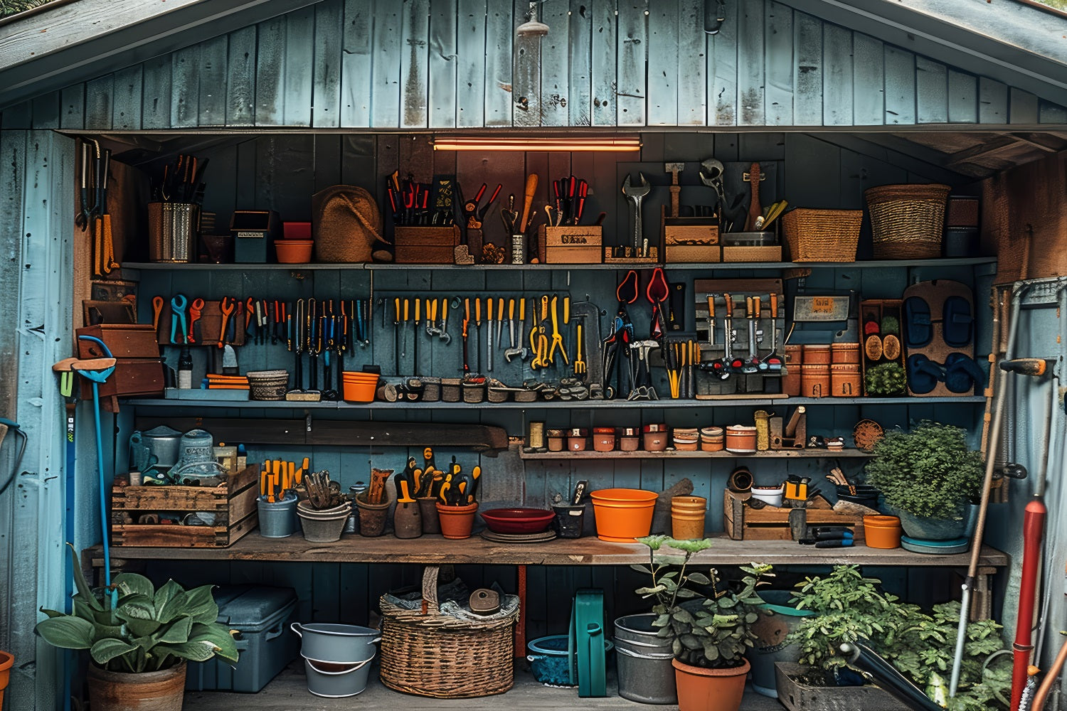 Toile de fond Fête des Pères Établi en Bois Outils GQ2-230