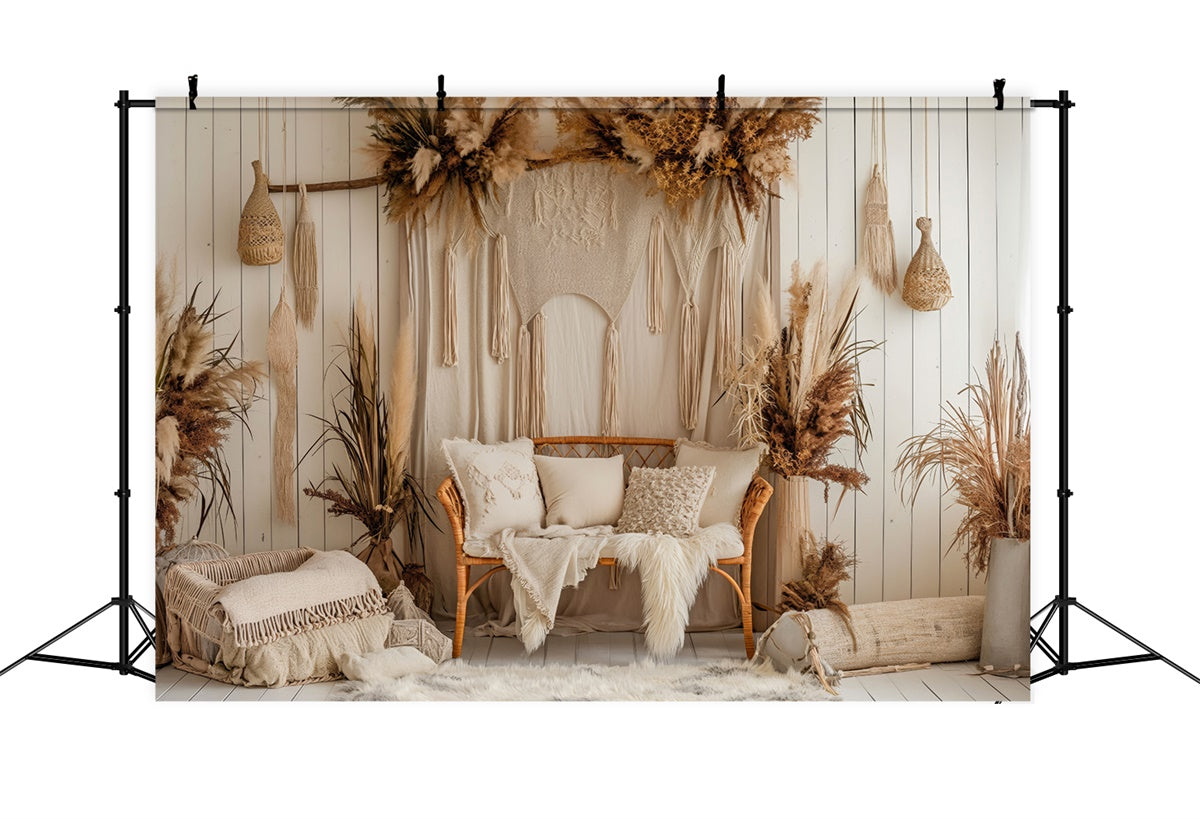 Toile de Fond Photo Boho Salon Tan Neutre GQ2-27