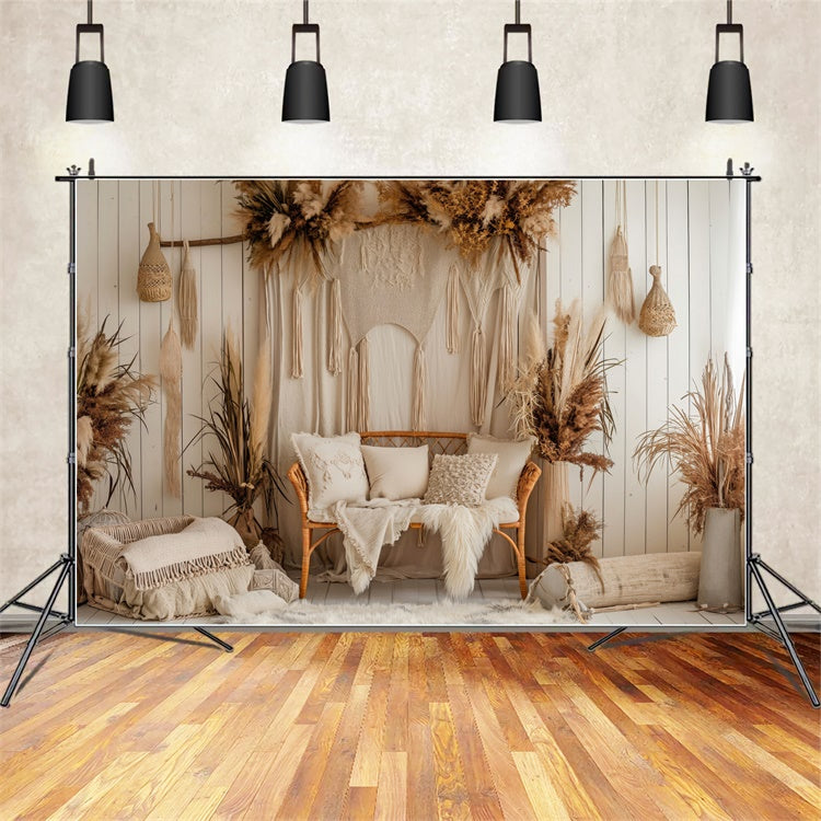 Toile de Fond Photo Boho Salon Tan Neutre GQ2-27