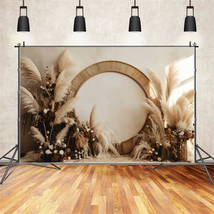 Toile de Fond Photo Boho Arc Pampas Cozy Floral GQ2-35