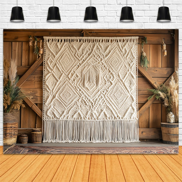 Toile de Fond Boho Arc Macramé Franges Chic GQ2-49