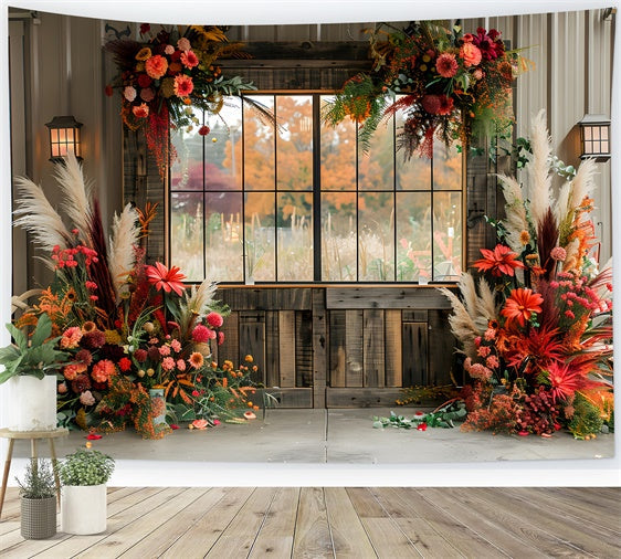 Toile de Fond Boheme Fenêtre Fleurie Photographie GQ2-57
