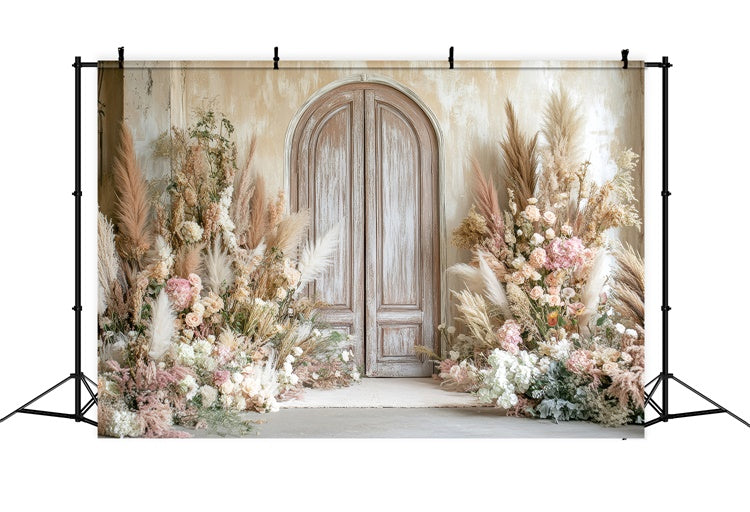 Toile de Fond Photo Boho Arrangement Floral Porte GQ2-69