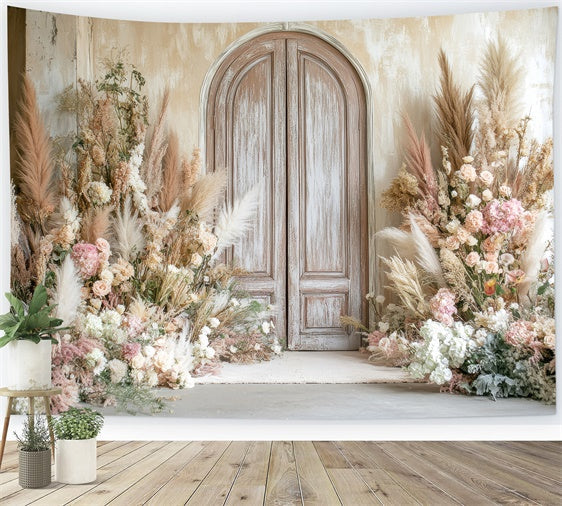 Toile de Fond Photo Boho Arrangement Floral Porte GQ2-69