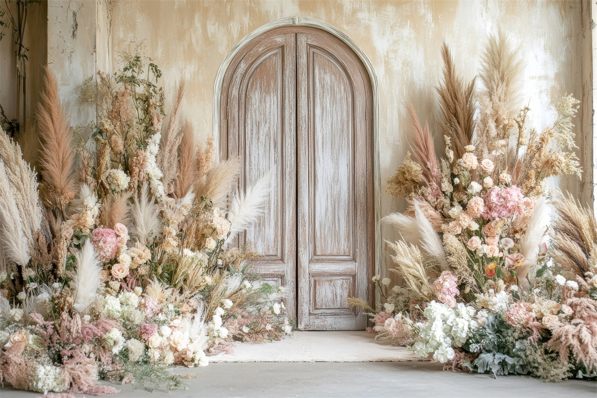 Toile de Fond Photo Boho Arrangement Floral Porte GQ2-69
