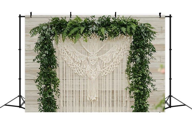 Toile de Fond Boho Arc Macramé Feuilles Décor GQ2-76